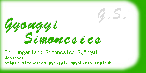 gyongyi simoncsics business card